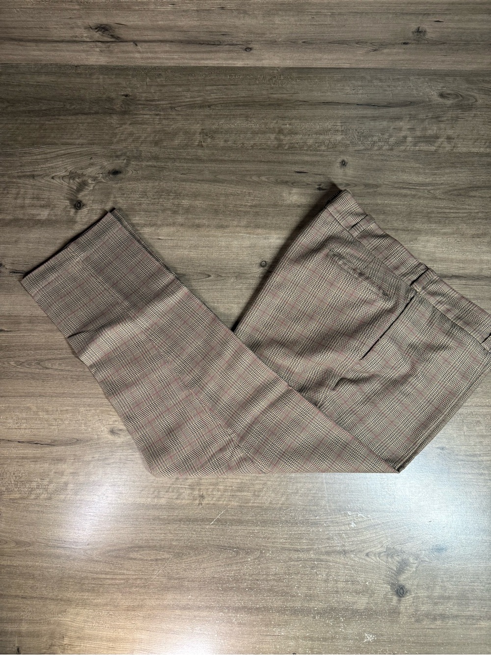 VTG 70s Big Mac JCPenney Penn-Prest Glen Plaid Pants Mens 40x29 Brown Window